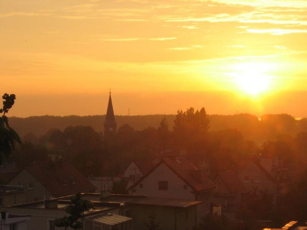 zachód słońca nad Szczecinem