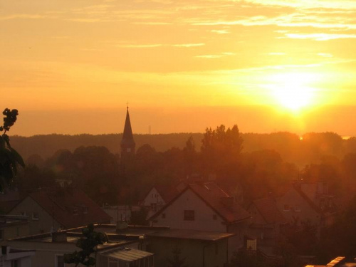 zachód słońca nad Szczecinem
