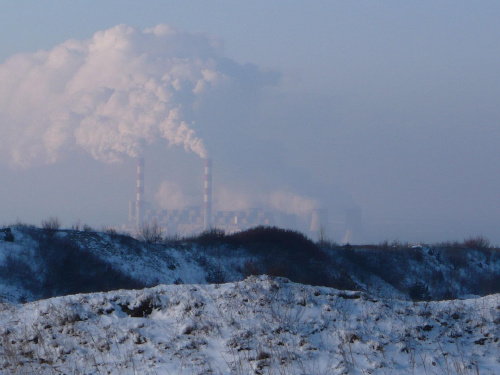 Elektrownia w Rogowcu (Bełchatów) widziana z Góry Kamieńskiej (400m) #Elektrownia #Bełchatów #Rogowiec #kominy #kopalnia #widok #Kamieńsk
